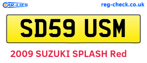 SD59USM are the vehicle registration plates.