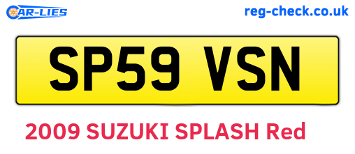 SP59VSN are the vehicle registration plates.