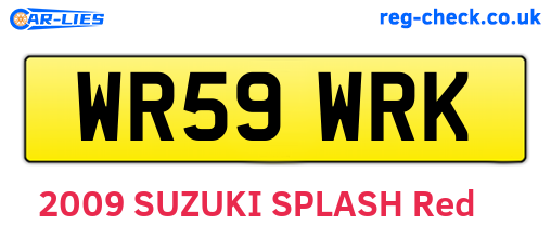 WR59WRK are the vehicle registration plates.