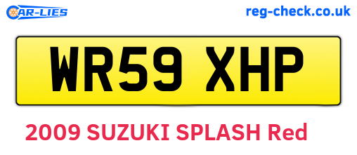 WR59XHP are the vehicle registration plates.