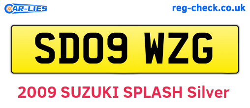 SD09WZG are the vehicle registration plates.