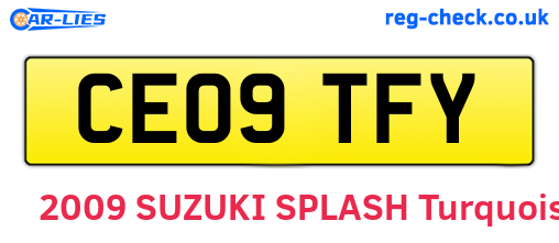 CE09TFY are the vehicle registration plates.