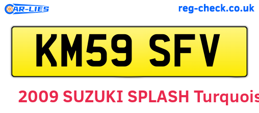 KM59SFV are the vehicle registration plates.