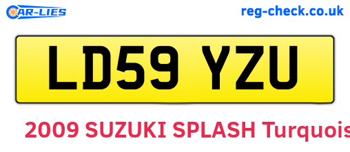 LD59YZU are the vehicle registration plates.