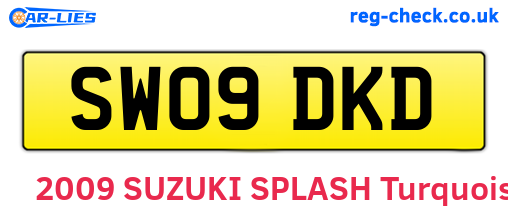 SW09DKD are the vehicle registration plates.