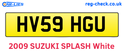 HV59HGU are the vehicle registration plates.