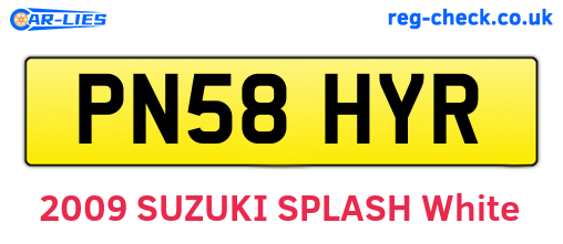PN58HYR are the vehicle registration plates.