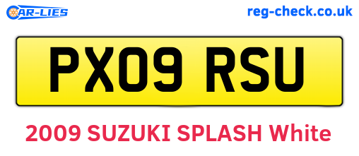 PX09RSU are the vehicle registration plates.