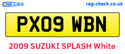 PX09WBN are the vehicle registration plates.