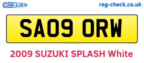 SA09ORW are the vehicle registration plates.