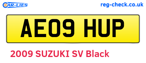 AE09HUP are the vehicle registration plates.