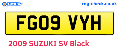 FG09VYH are the vehicle registration plates.