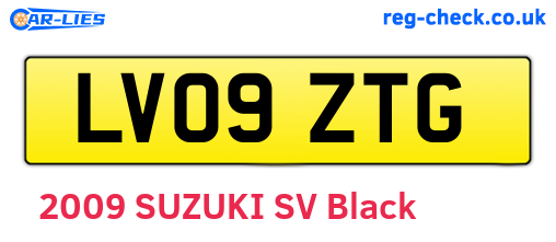 LV09ZTG are the vehicle registration plates.