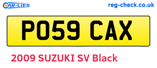 PO59CAX are the vehicle registration plates.