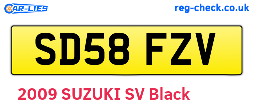 SD58FZV are the vehicle registration plates.