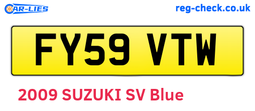 FY59VTW are the vehicle registration plates.
