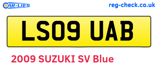 LS09UAB are the vehicle registration plates.