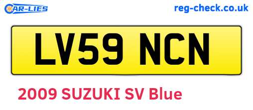 LV59NCN are the vehicle registration plates.