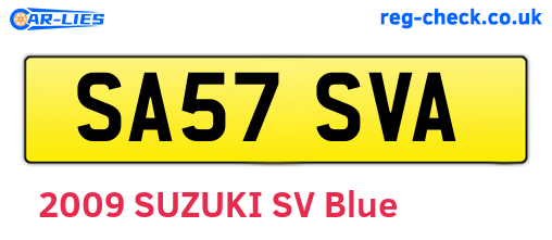 SA57SVA are the vehicle registration plates.