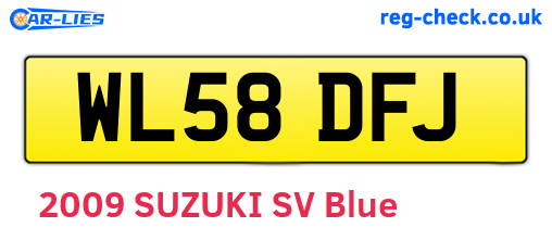 WL58DFJ are the vehicle registration plates.