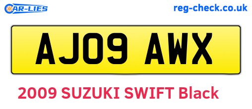 AJ09AWX are the vehicle registration plates.