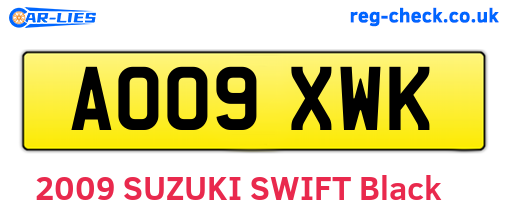 AO09XWK are the vehicle registration plates.