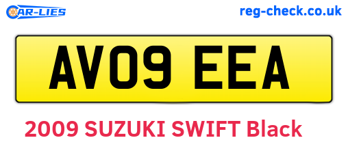 AV09EEA are the vehicle registration plates.