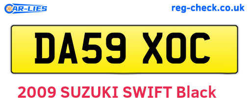DA59XOC are the vehicle registration plates.