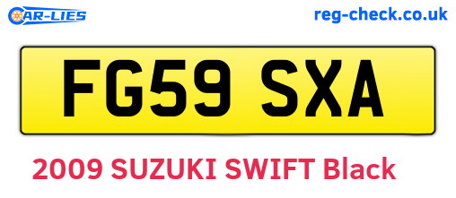 FG59SXA are the vehicle registration plates.