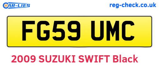 FG59UMC are the vehicle registration plates.
