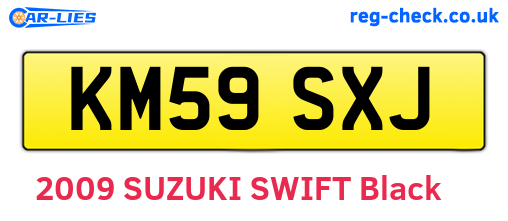 KM59SXJ are the vehicle registration plates.