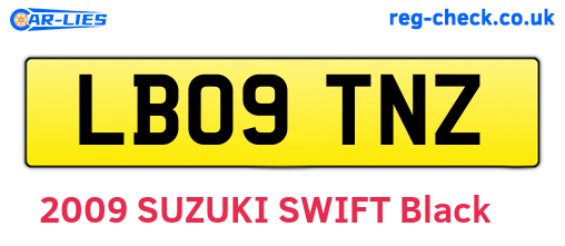 LB09TNZ are the vehicle registration plates.