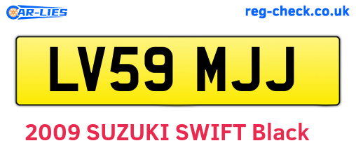 LV59MJJ are the vehicle registration plates.
