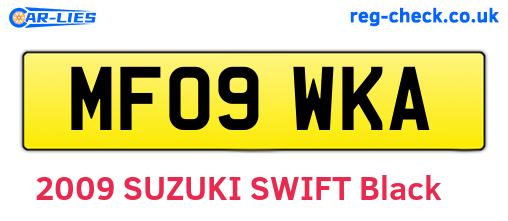 MF09WKA are the vehicle registration plates.