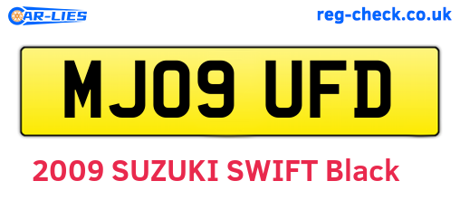 MJ09UFD are the vehicle registration plates.