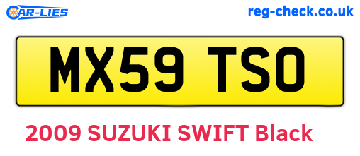 MX59TSO are the vehicle registration plates.