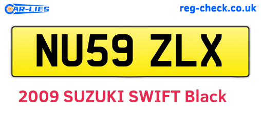NU59ZLX are the vehicle registration plates.