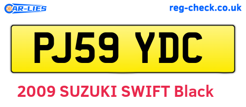 PJ59YDC are the vehicle registration plates.