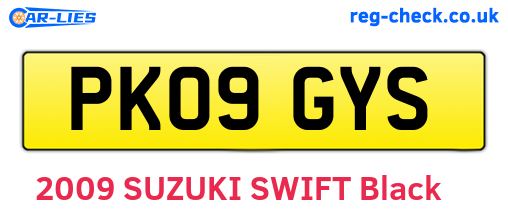 PK09GYS are the vehicle registration plates.