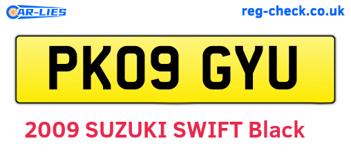 PK09GYU are the vehicle registration plates.