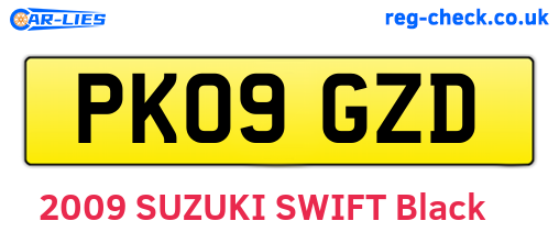 PK09GZD are the vehicle registration plates.