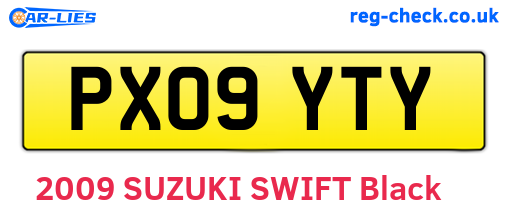 PX09YTY are the vehicle registration plates.