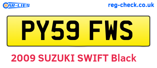 PY59FWS are the vehicle registration plates.