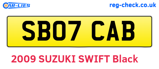 SB07CAB are the vehicle registration plates.