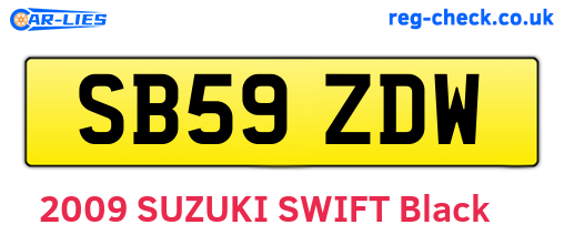 SB59ZDW are the vehicle registration plates.