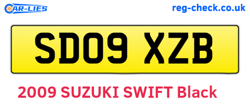 SD09XZB are the vehicle registration plates.