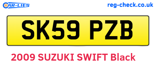 SK59PZB are the vehicle registration plates.