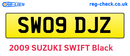 SW09DJZ are the vehicle registration plates.