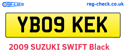 YB09KEK are the vehicle registration plates.