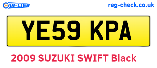 YE59KPA are the vehicle registration plates.